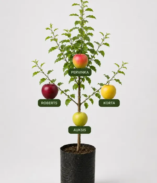 Family Apple Tree (Malus domestica) KORTA + ROBERTS + PERVINKA + AUKSIS